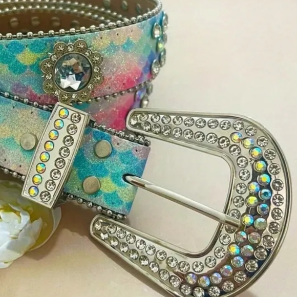 Colorful Rhinestone Embellished Belt - Picture 6 of 7
